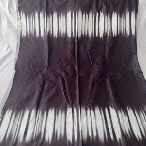 Black and White Abstract Border Print Stretch Sateen 2 yds Cotton Fabric